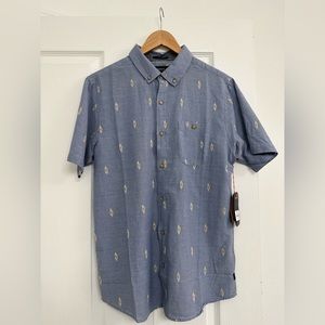 Short Sleeve Classic Fit Button Down Shirt, designed pattern